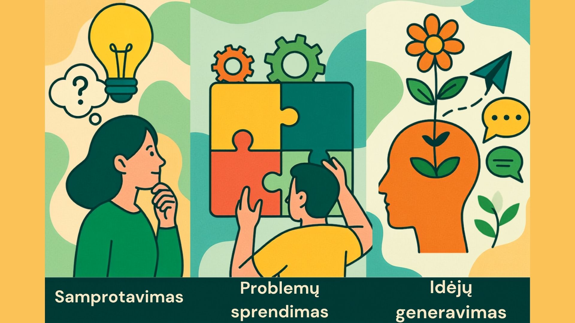 10. Samprotavimas, problemų sprendimas ir idėjų kūrimas